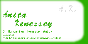 anita kenessey business card